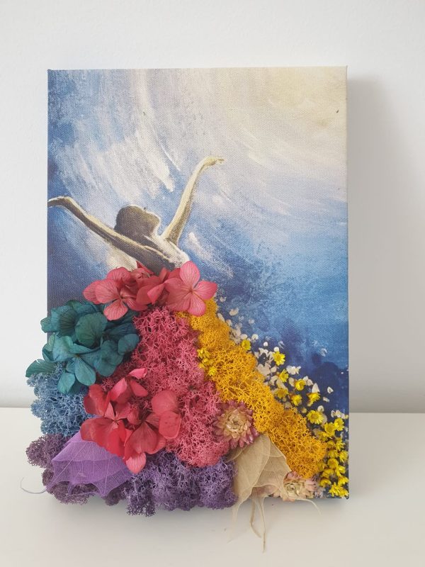 Tablou "Balerina" - rama ascunsa, format A4, culorile lichenilor pot sa difere