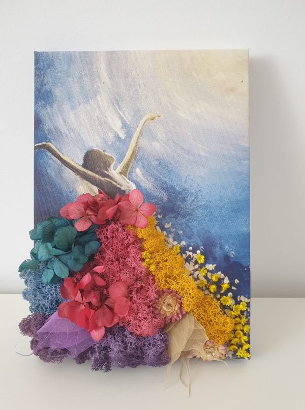 Tablou "Balerina" - rama ascunsa, format A4, culorile lichenilor pot sa difere