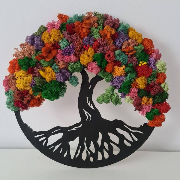 Copacul vieții multicolor - 40 cm, blank din lemn