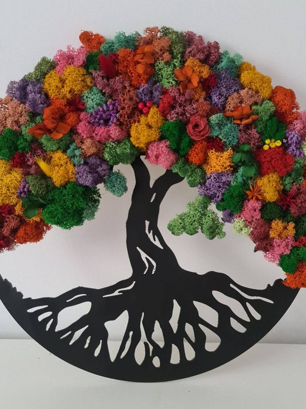 Copacul vieții multicolor - 40 cm, blank din lemn