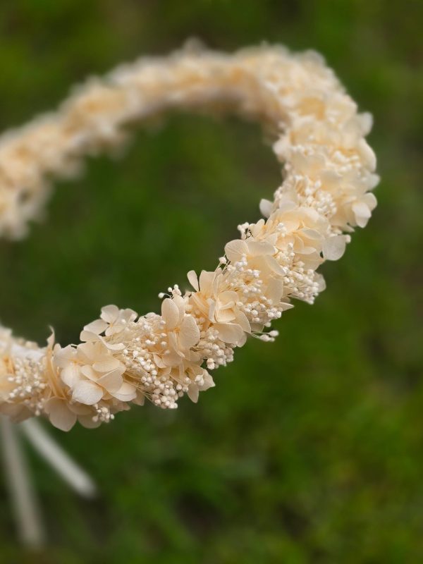 Coronita premiere cu hortensie alb/crem