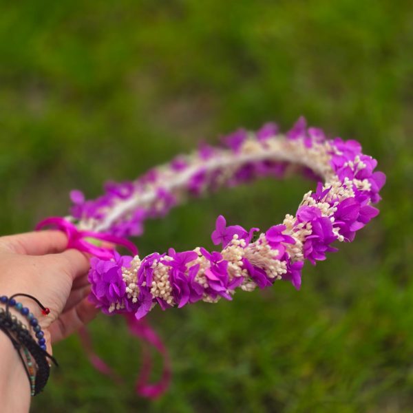 Coronita premiere cu hortensie fucsia