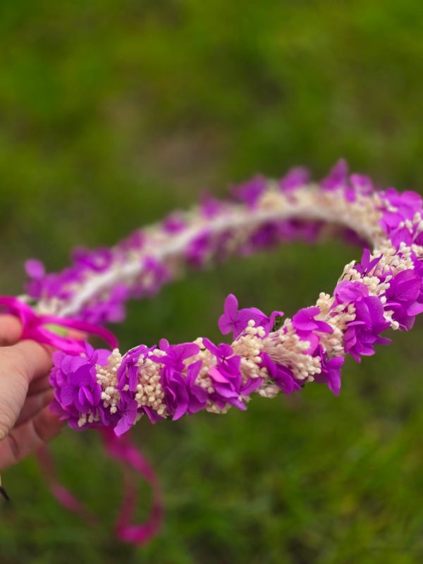 Coronita premiere cu hortensie fucsia