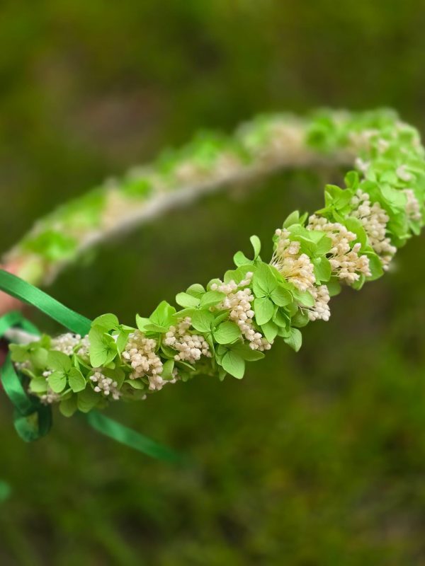 Coronita premiere cu hortensie verde menta