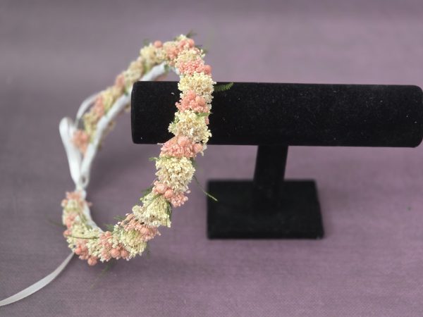 Coronita premiere alb/roz pal