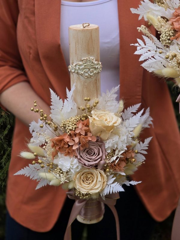 Lumanare nunta/botez cu insertii 3D